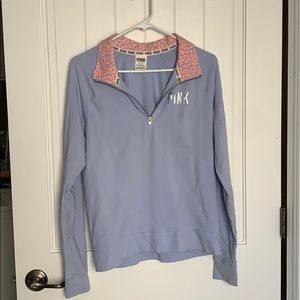 PINK Pullover with leopard print collar